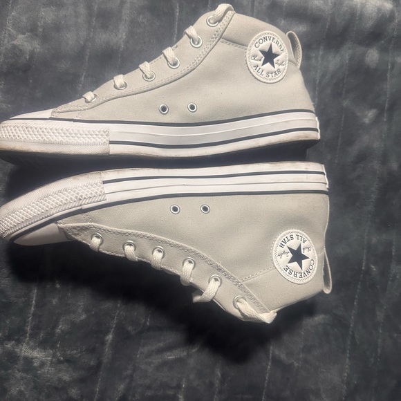 Converse Chuck Taylor All Star hi top sneakers light gray color Size 10 Unisex - Picture 3 of 16